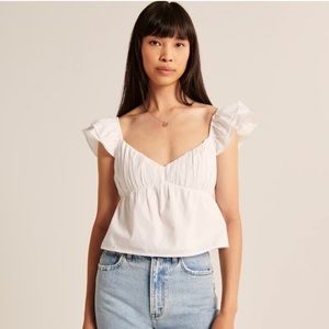 Abercrombie Ruffle Poplin Top